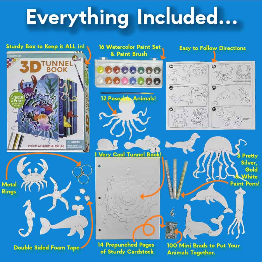 3D Tunnel Book Craft Kit-Ocean Set