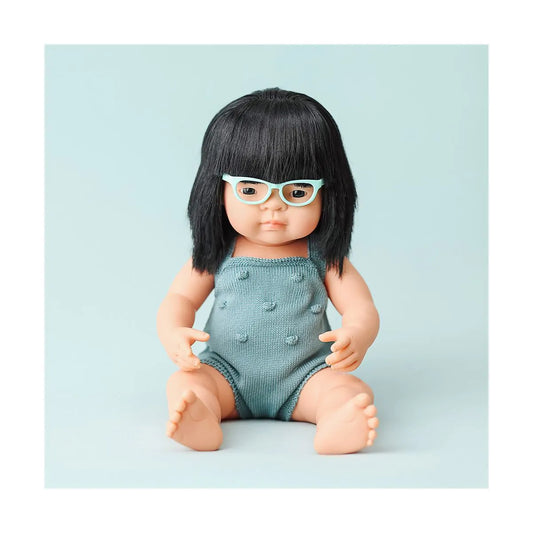 Baby Doll 15" Asian  Girl with Glasses