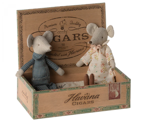 Grandma and Grandpa mice in cigarbox
