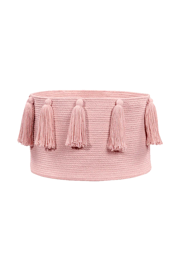Pink Basket with Tassels
