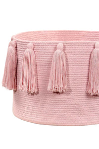 Pink Basket with Tassels