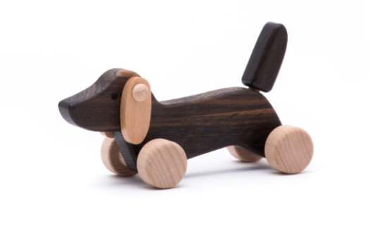 BAJO Dachshund Puppy Pull Toy- Black