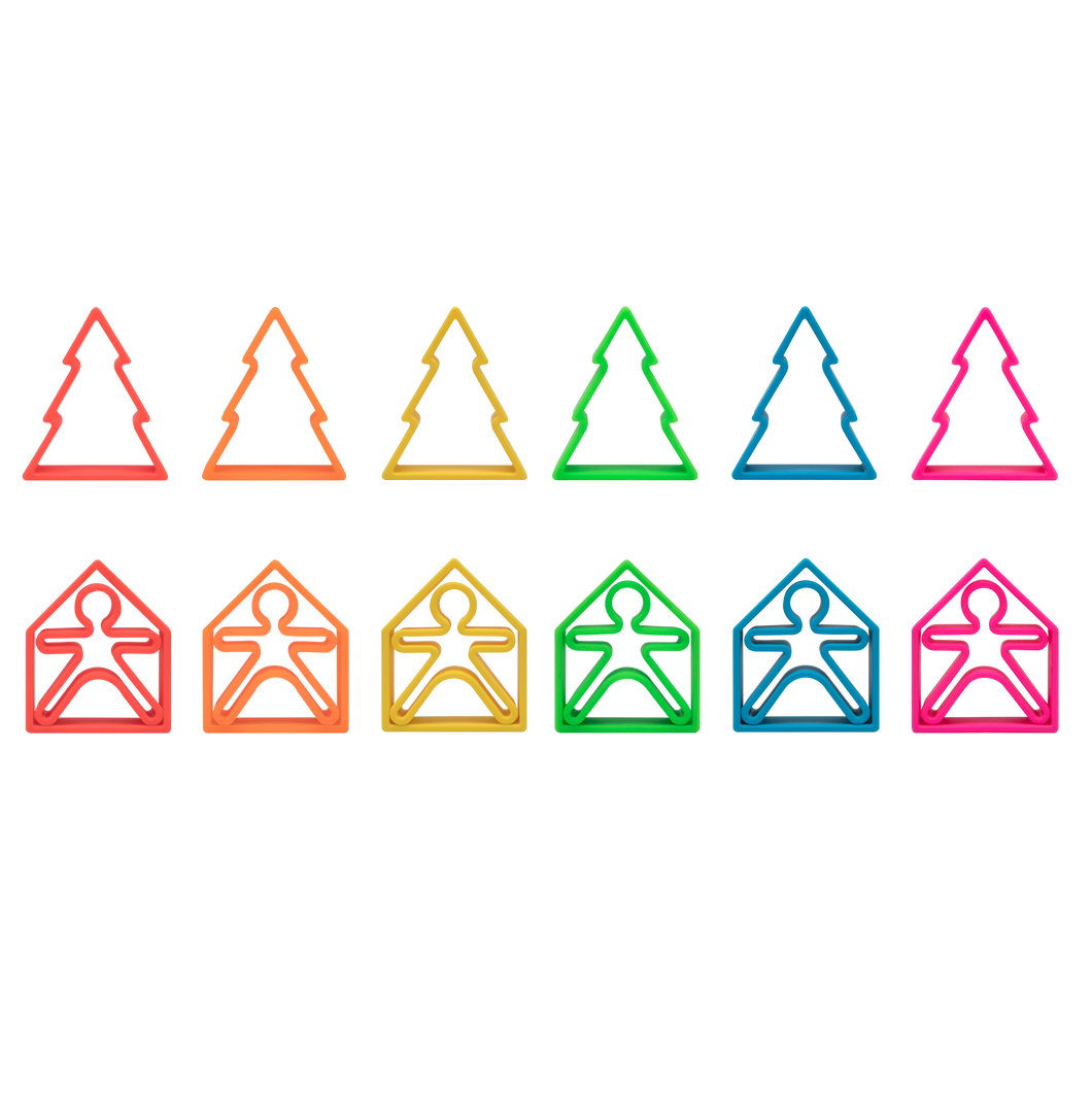 Neon Kids, Houses & Trees 6 Pack (Assorted Colors)