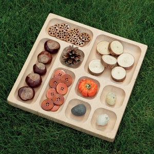 Natural Tinker Tray with 9 section