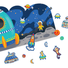 Load image into Gallery viewer, Play Again! Reusable Sticker Scenes: Space Critters
