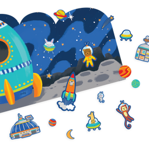 Play Again! Reusable Sticker Scenes: Space Critters
