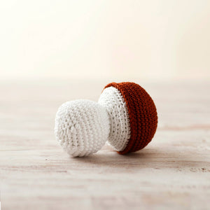 Crochet Brown cap Mushrooms Crochet Montessori toys