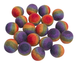 Rainbow - Felt Balls (20 pc)