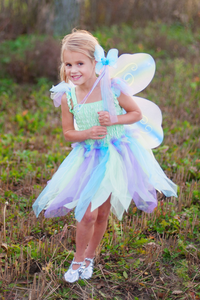 Butterly Dress & Wings With Wand, Green/Multi, Size 5-6 (PREORDER)