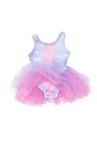 Ballet Tutu Dress, Lilac & Multicolored Design