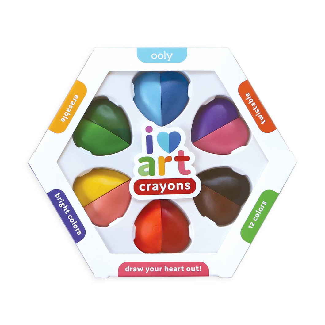 I Heart Art Erasable Crayons - Set of 6 or 12 Colors