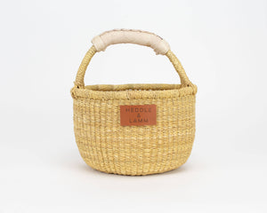 Kandiga Mini Bolga Basket - Natural Leather Handle