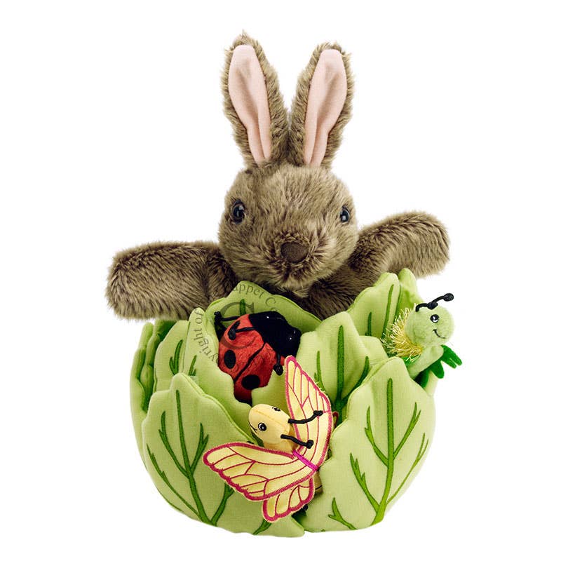 Hide-Away Puppets: Rabbit in a Lettuce (with 3 Mini Beasts)