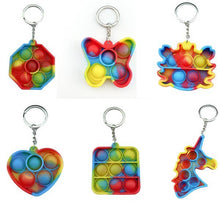 Load image into Gallery viewer, Multi Color Mini Pop-It Rainbow Key Chain
