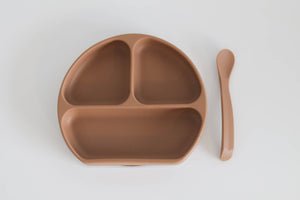 Silicone Suction Plate With Lid and Spoon-Coco