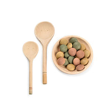 Load image into Gallery viewer, YUMMY– Wooden coins, spoons, and bowl
