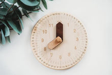 Load image into Gallery viewer, Wooden Clock Engraved with Minutes - Things They Love
