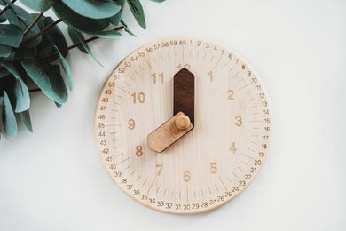 Wooden Clock Engraved with Minutes - Things They Love