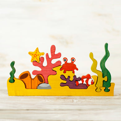 Wooden Big Sea Animals Toy Set - WoodenCaterpillar Toys