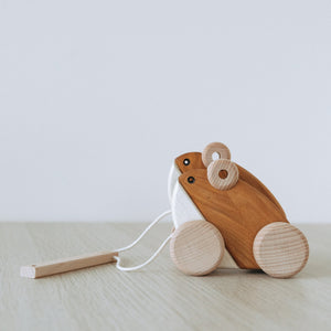 BAJO Double Frogs Wooden Pull Toy