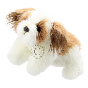 Knitted Puppets: Brown & White Dog
