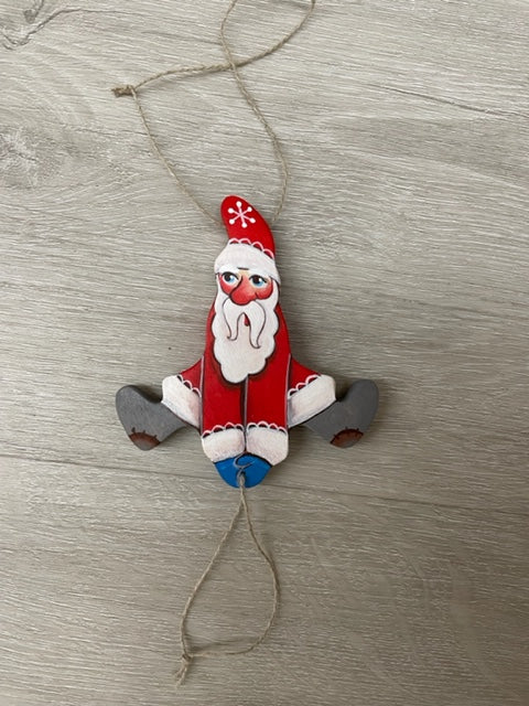 Mikheev- Large Wood Santa Ornament