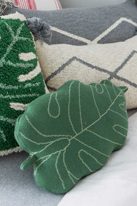 Knitted Cushion Baby Leaf