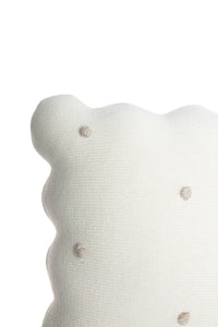 Knitted Cushion Biscuit Ivory