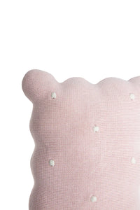 Knitted Cushion Biscuit Pink