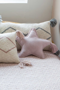 Knitted Cushion Twinkle Star Pink Pearl