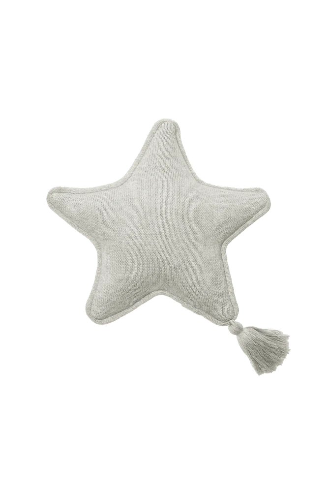 Knitted Cushion Twinkle Star Grey