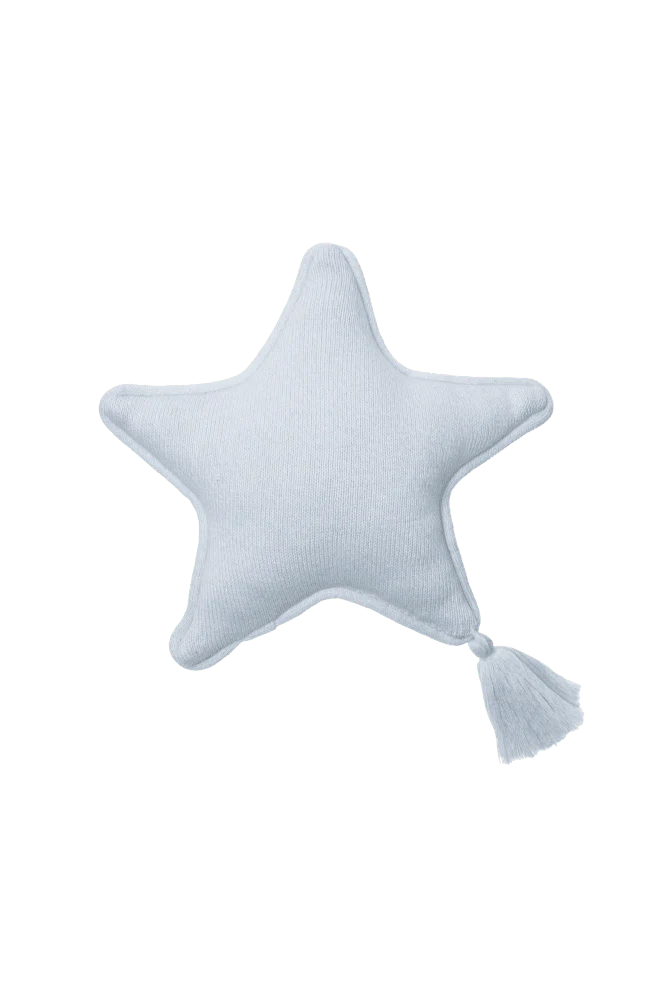 Knitted Cushion Twinkle Star Soft Blue