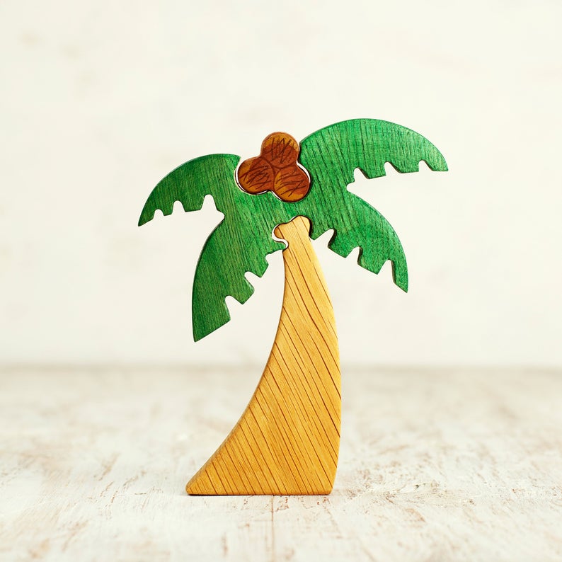 Wooden Palm Tree w/ Coconuts - Things They Love