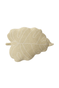 Knitted Cushion Baby Leaf Olive