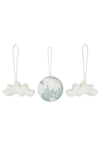 Set of 3 Rattle Toy Hangers - World Map & Clouds