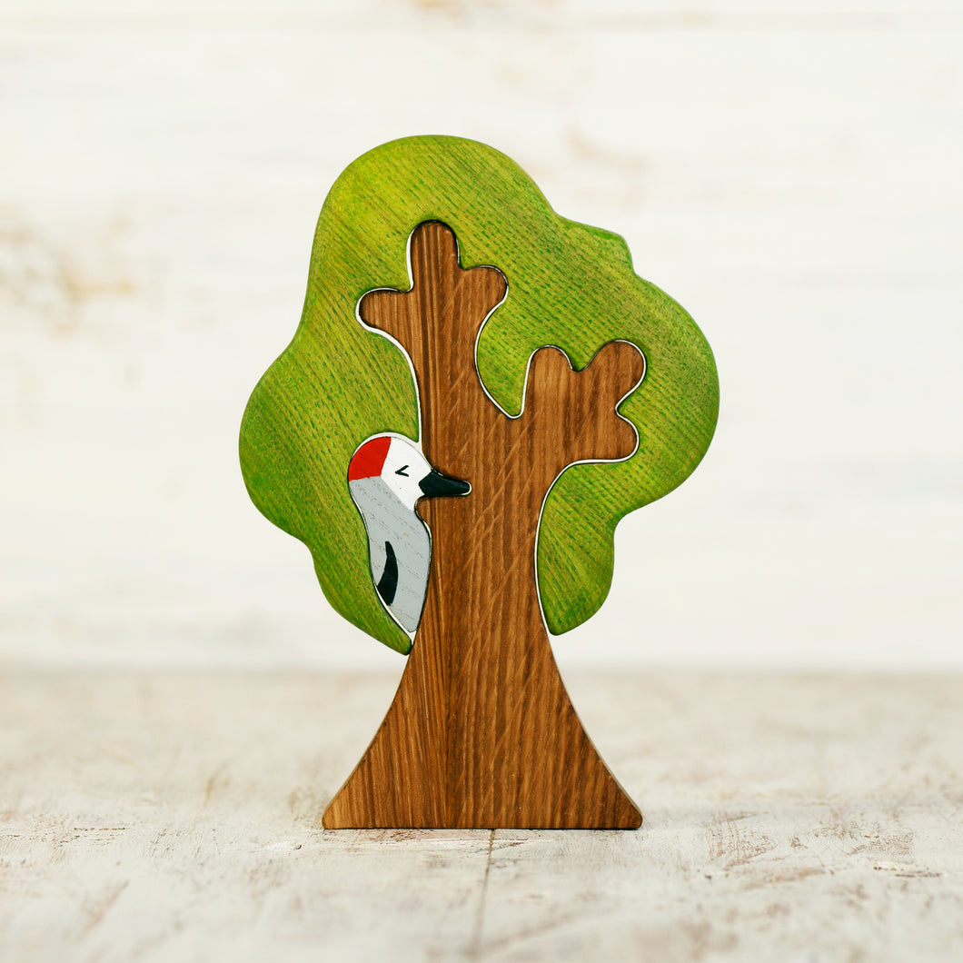Wooden Tree w/ Woodpecker - Things They Love