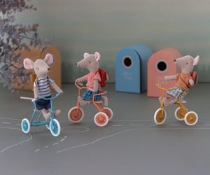 Tricycle Mouse, Big Sister with bag (Old Rose)