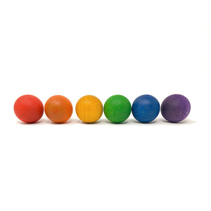 Six Wood Balls Rainbow