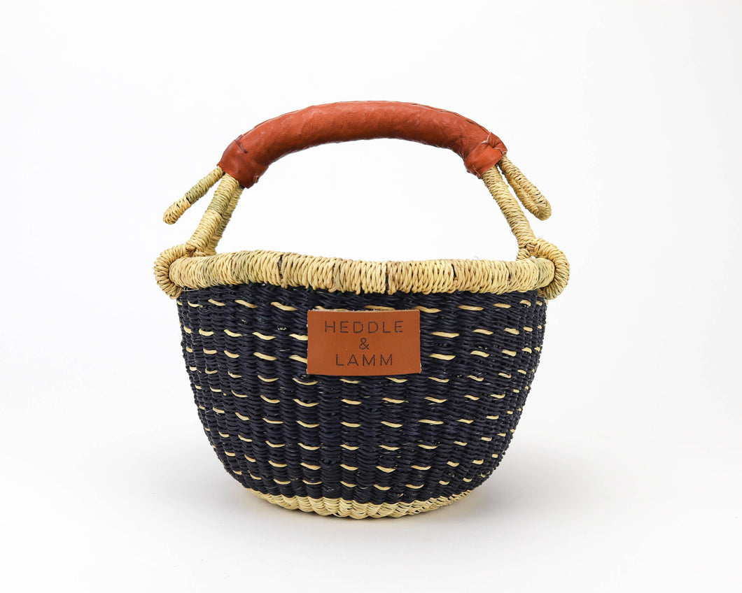 Thema Mini Bolga Basket - Brown Handle
