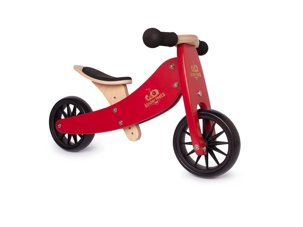 Tiny Tot 2-in-1 Wooden Balance Bike Cherry Red