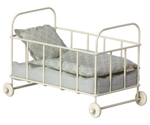 Micro Cot Bed, Blue- Maileg