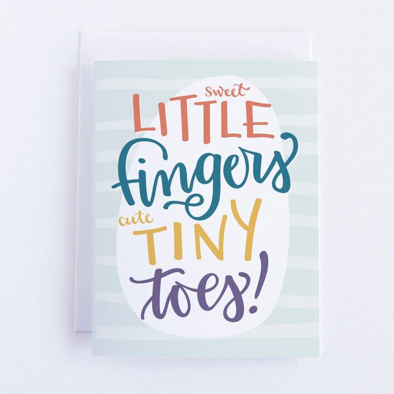 Sweet Little Fingers Baby Shower Card