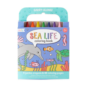 Carry Along Crayon & Coloring Book Kit-Sea Life (Set of 10)