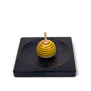 Small Board for Spinning Tops, Ebonized Oak