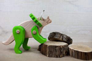 BAJO Wooden Triceratops Action Figure