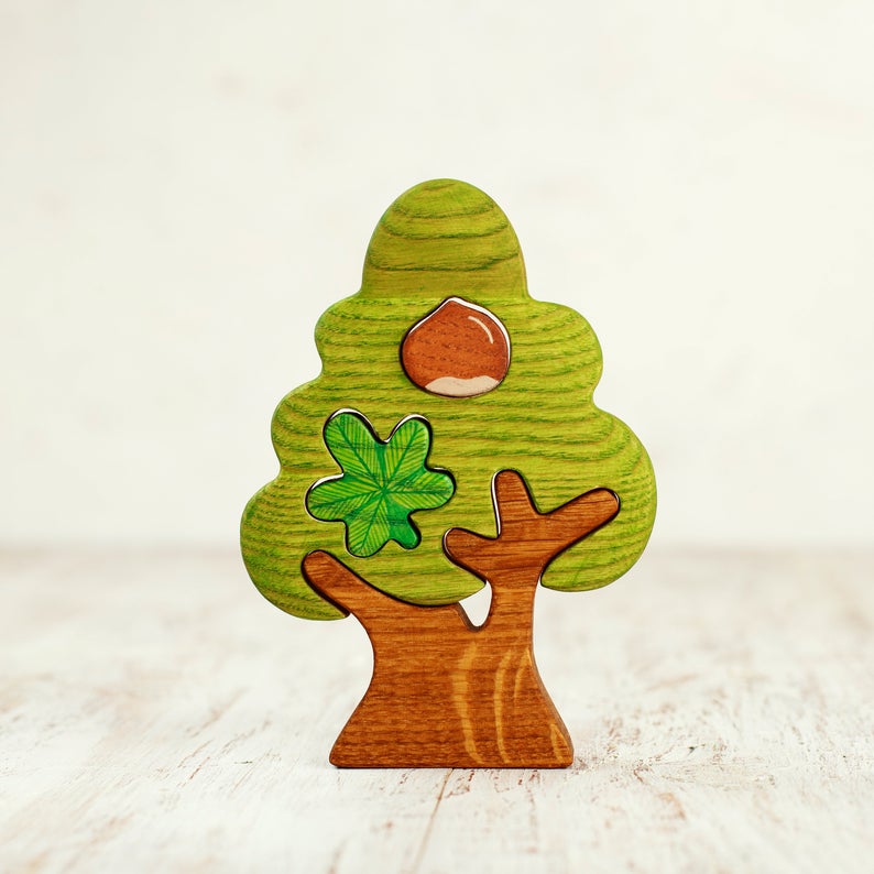 Wooden Chestnut Tree - Without Stand
