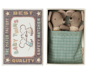 Maileg Twins, Baby Mice in Matchbox Classic