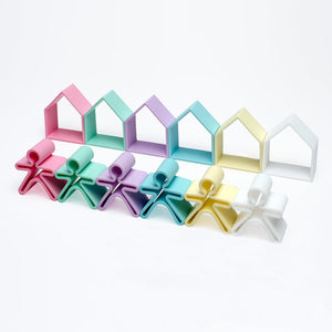 Pastel Kids & Houses 6 Pack (Assorted Pastel Colors)