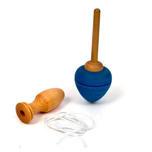 Pull String Wooden Spinning Top