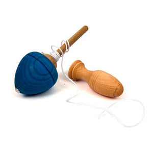 Pull String Wooden Spinning Top